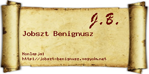 Jobszt Benignusz névjegykártya
